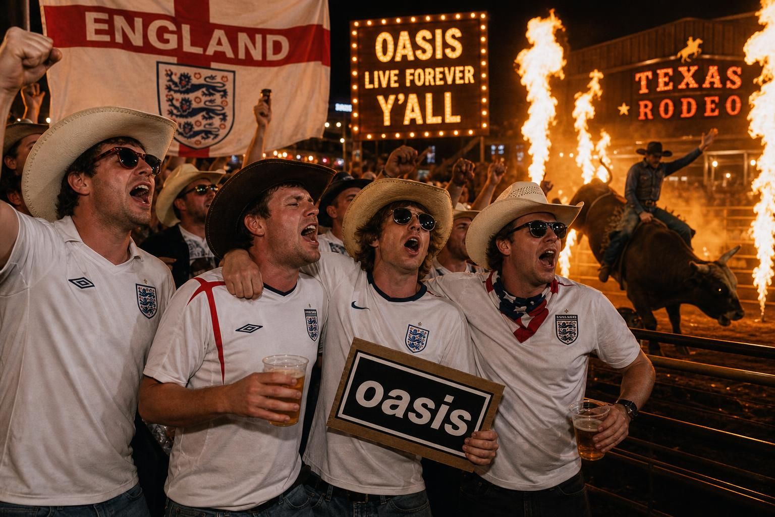 découvrez l'ambiance électrique des supporters anglophones entre rodéos enflammés et chants d'oasis sous des chapeaux de cow-boy, une véritable fête pleine de passion et d'énergie.