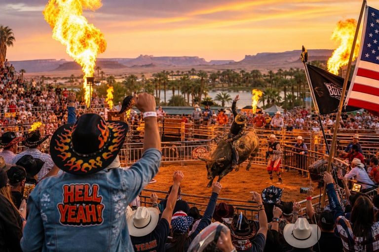 plongez dans l'ambiance incroyable des supporters anglophones, mêlant rodéos enflammés et chants d'oasis sous des chapeaux de cow-boy pour une fête inoubliable.