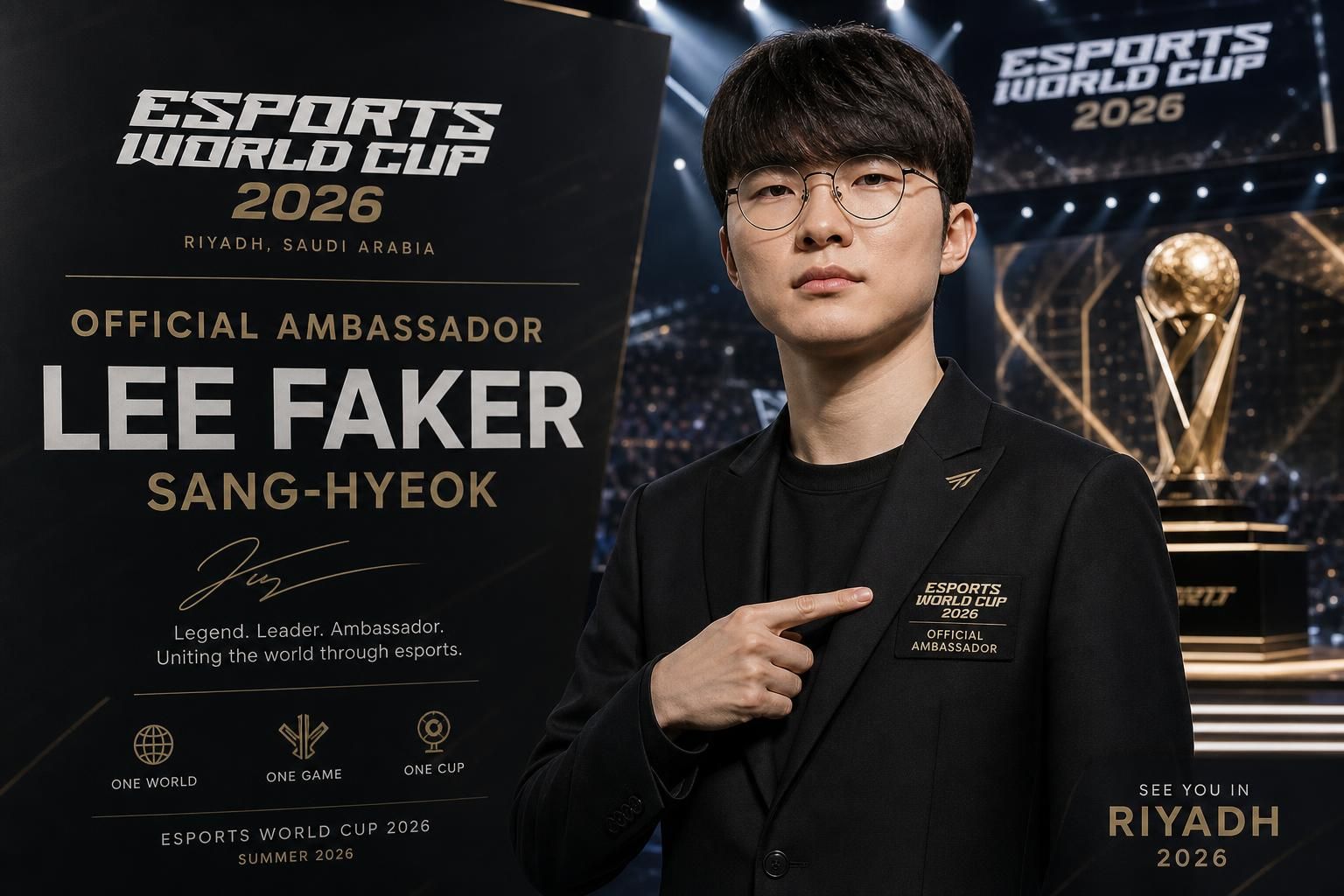 faker, star emblématique de l'esport, est nommé ambassadeur officiel de l'esports world cup pour la période 2024-2028, incarnant l'excellence et la passion du gaming compétitif.